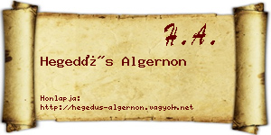 Hegedűs Algernon névjegykártya
